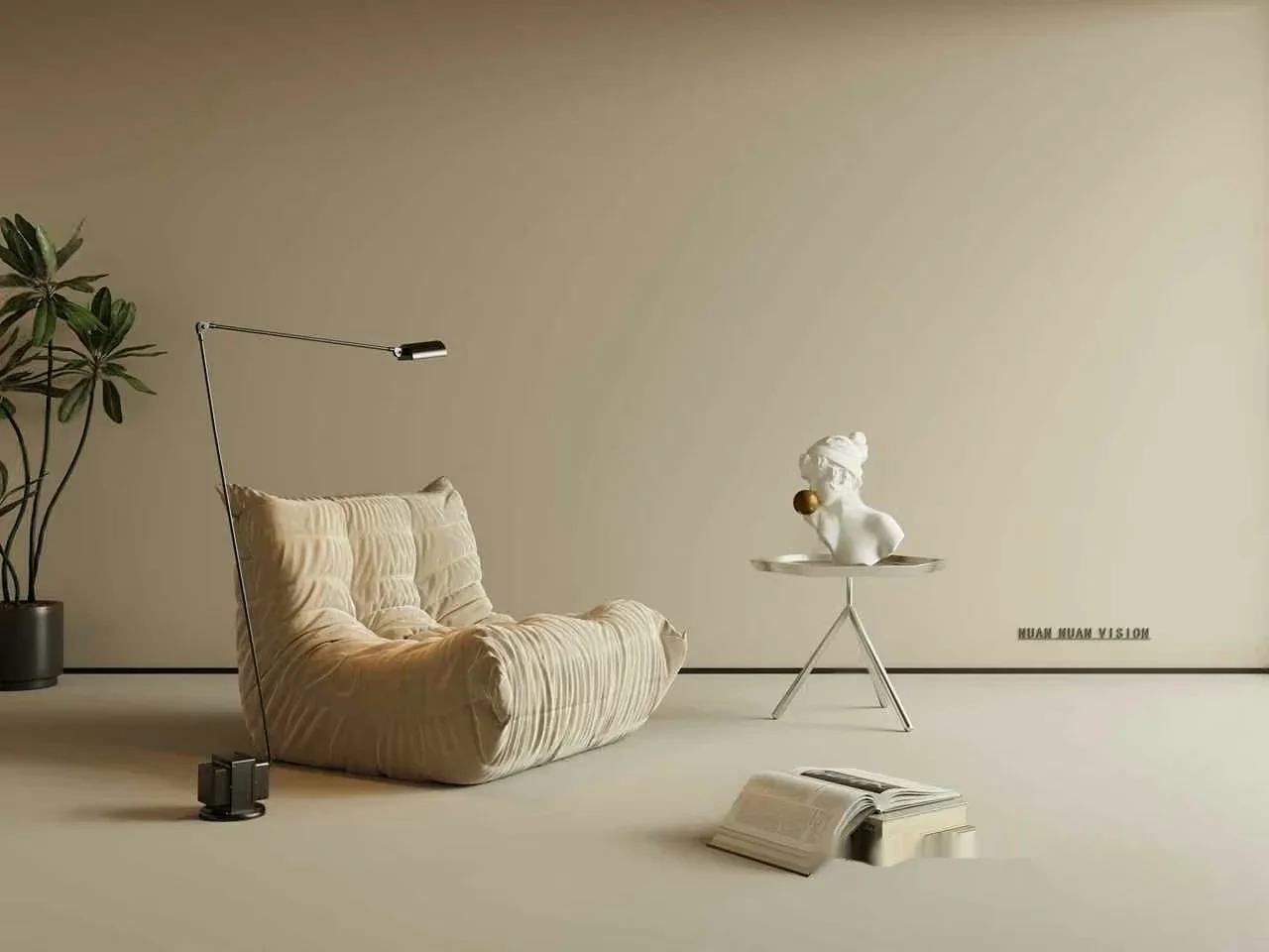 Modern Minimalist Living Room 3D Model – 21938 – VRAY Render