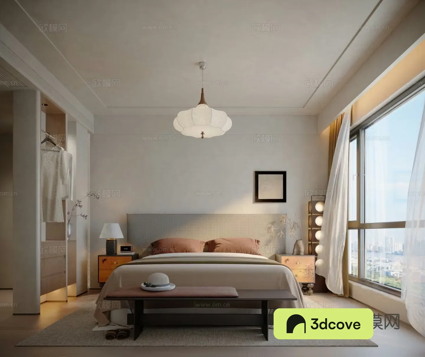 Modern medieval style master bedroom