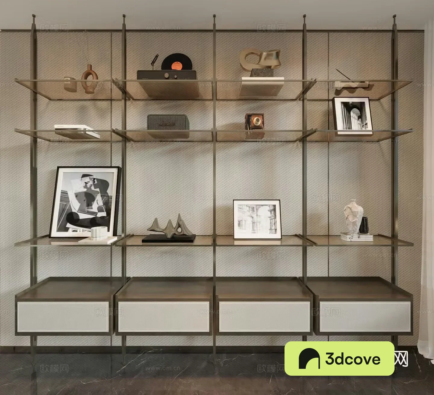Modern bookshelf storage rack