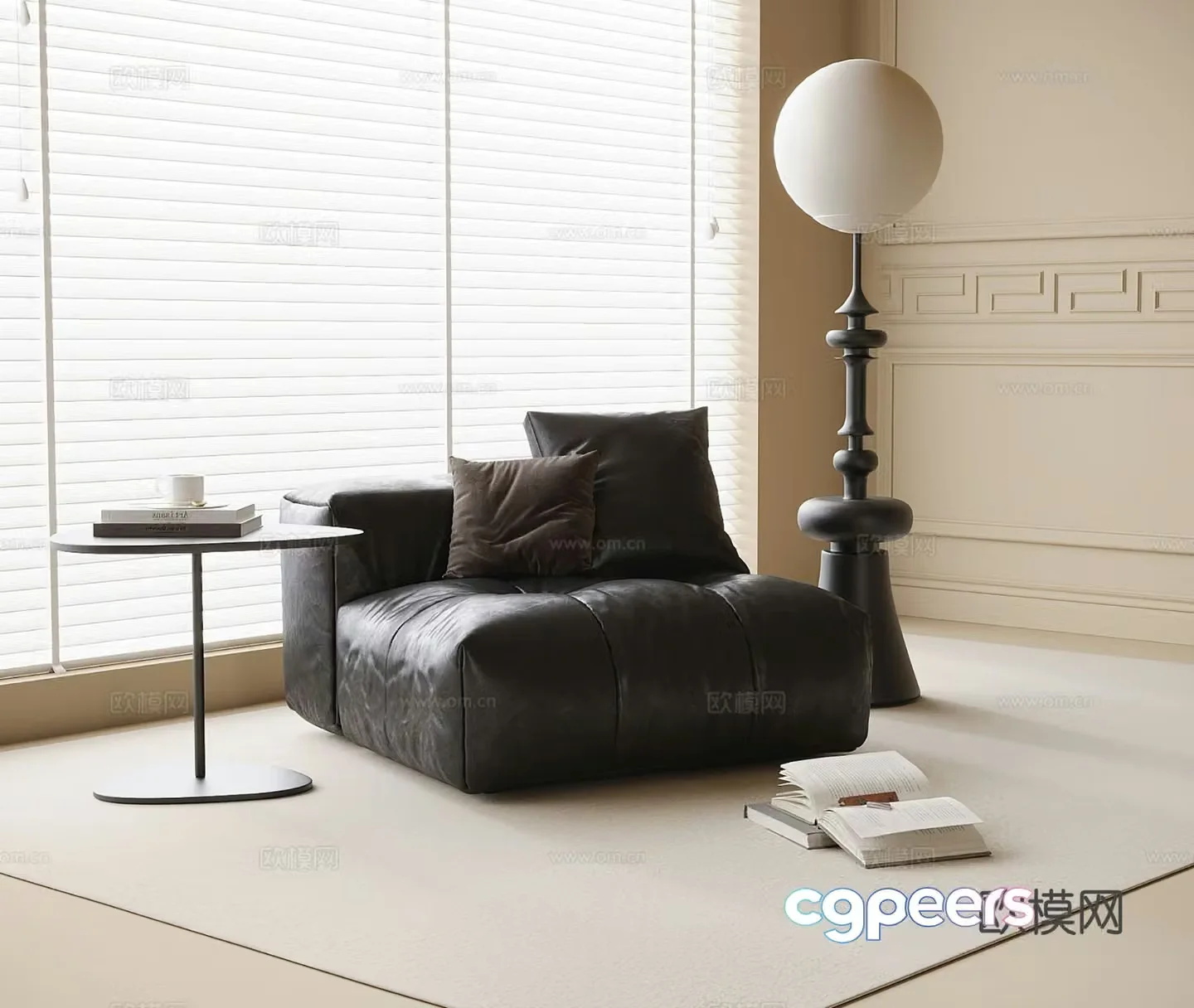 Medieval style single sofa 3d model