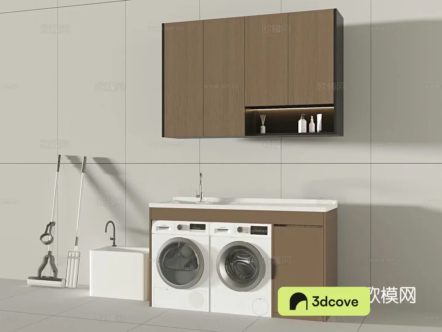 Washing machine cabinet dryer