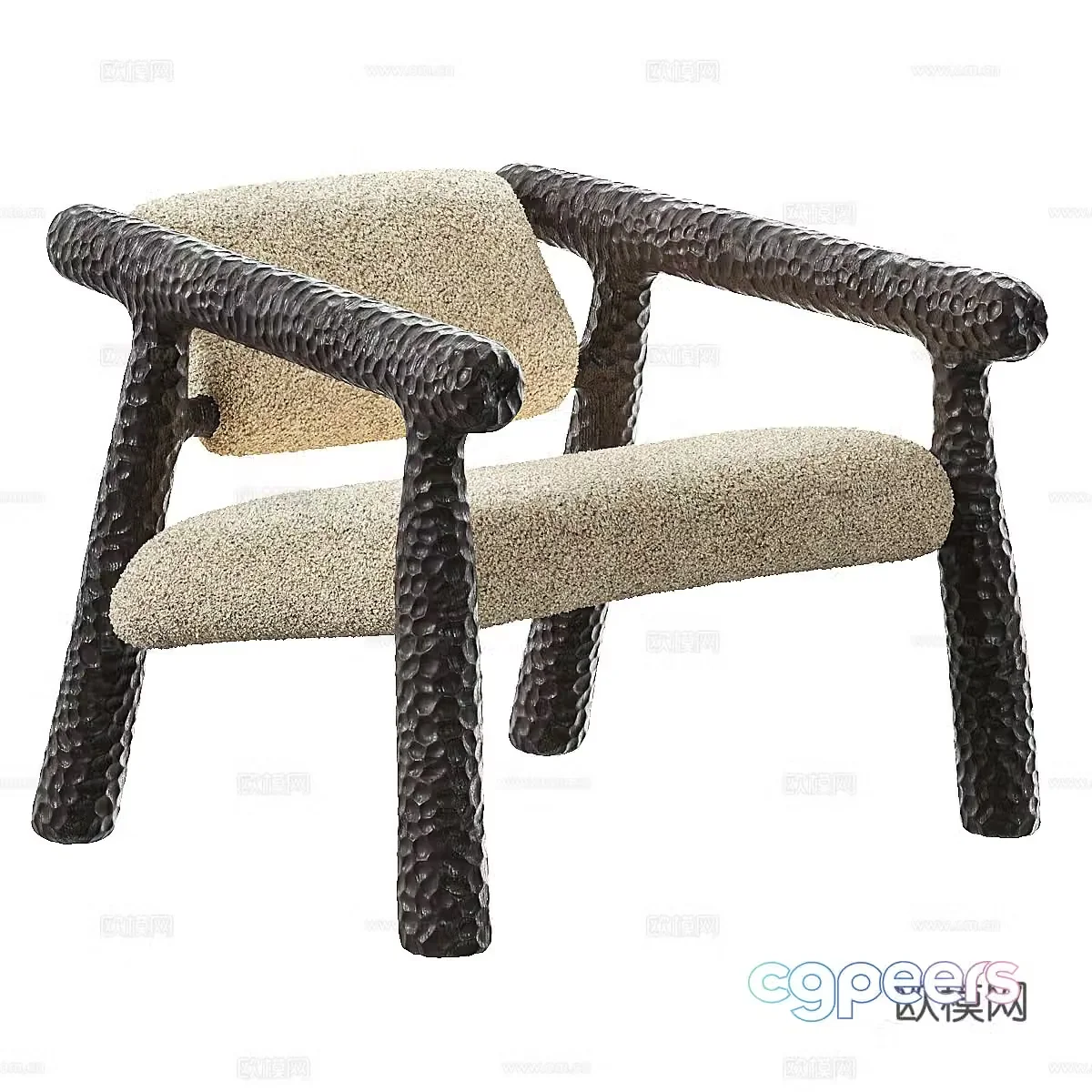 New Chinese style Wasabi texture armchair 3d model