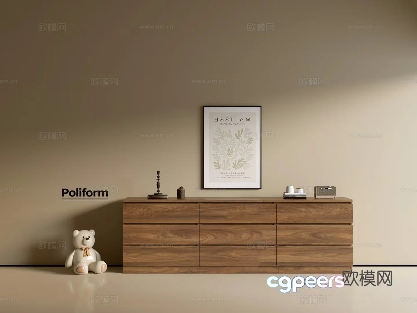 Modern wood grain cabinet ins wind minimalist wind cabinet whole cabinet sideboard balcony cabinet storage 3D model