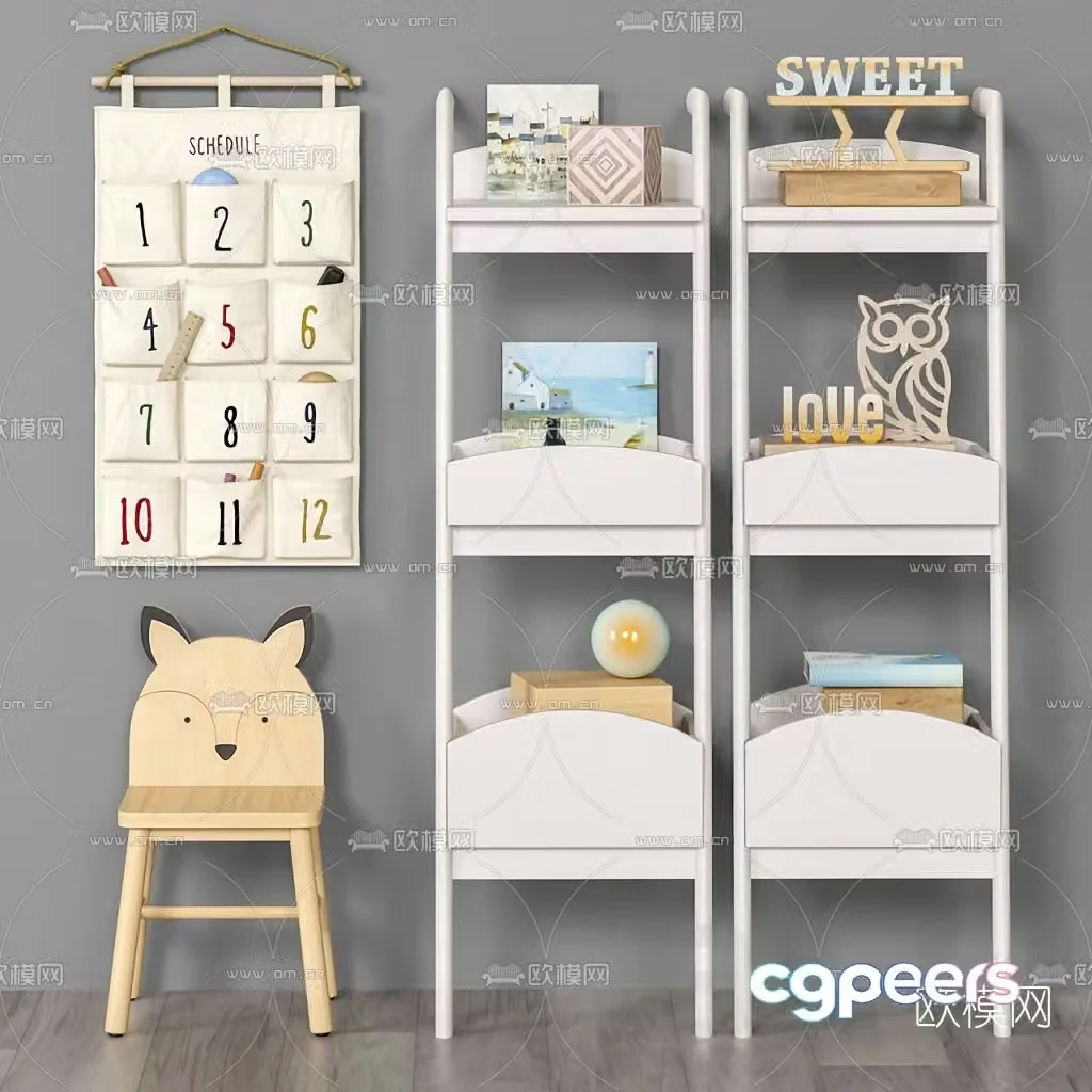 Nordic children’s storage cabinet 3D model