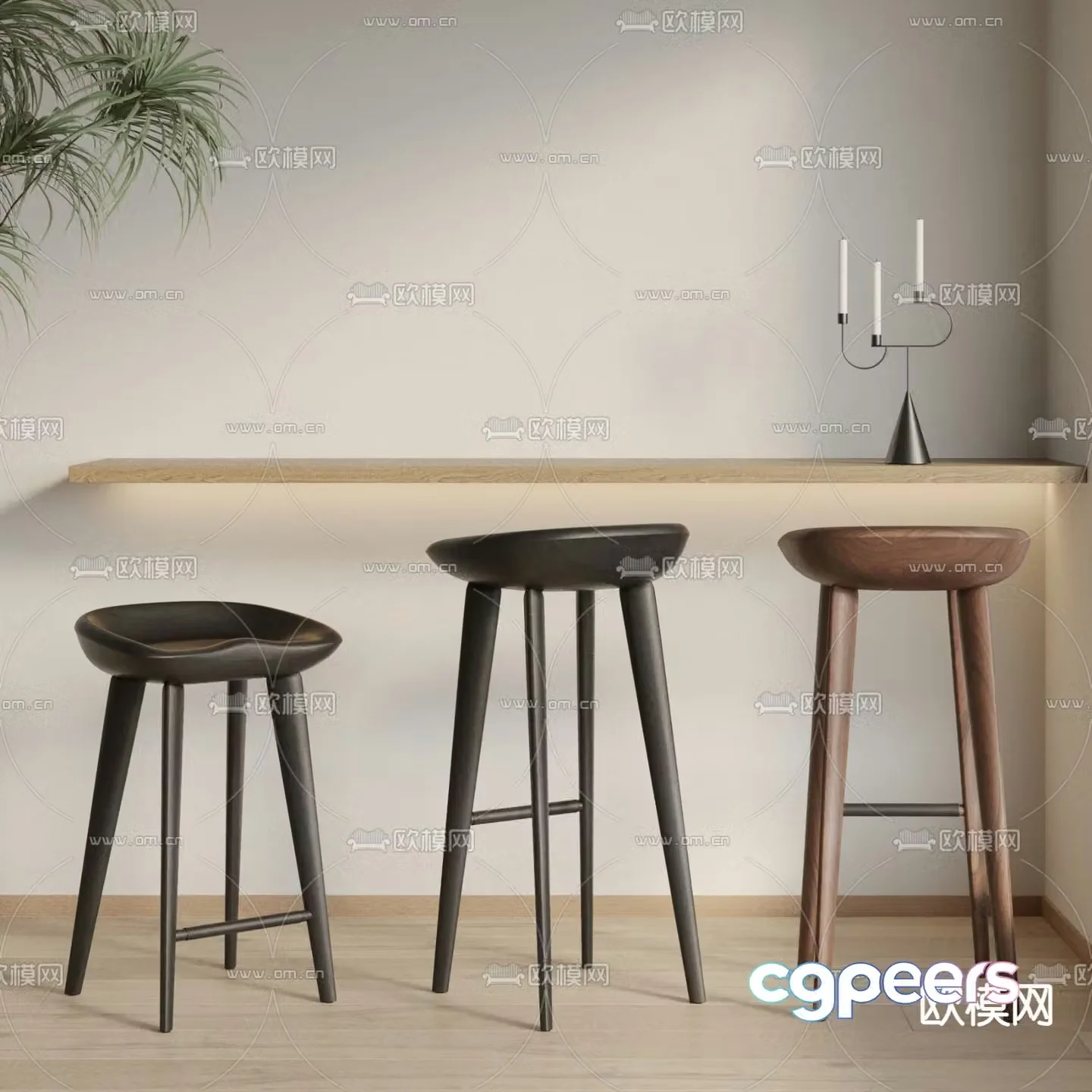 bar stool bar stool high stool 3d model