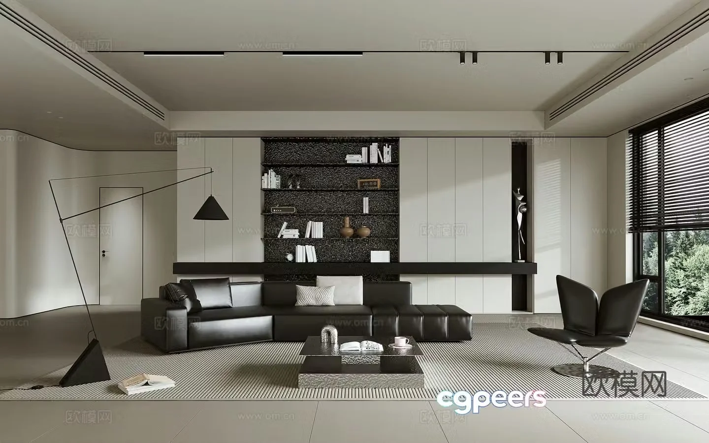 Minimalist living room 3d model