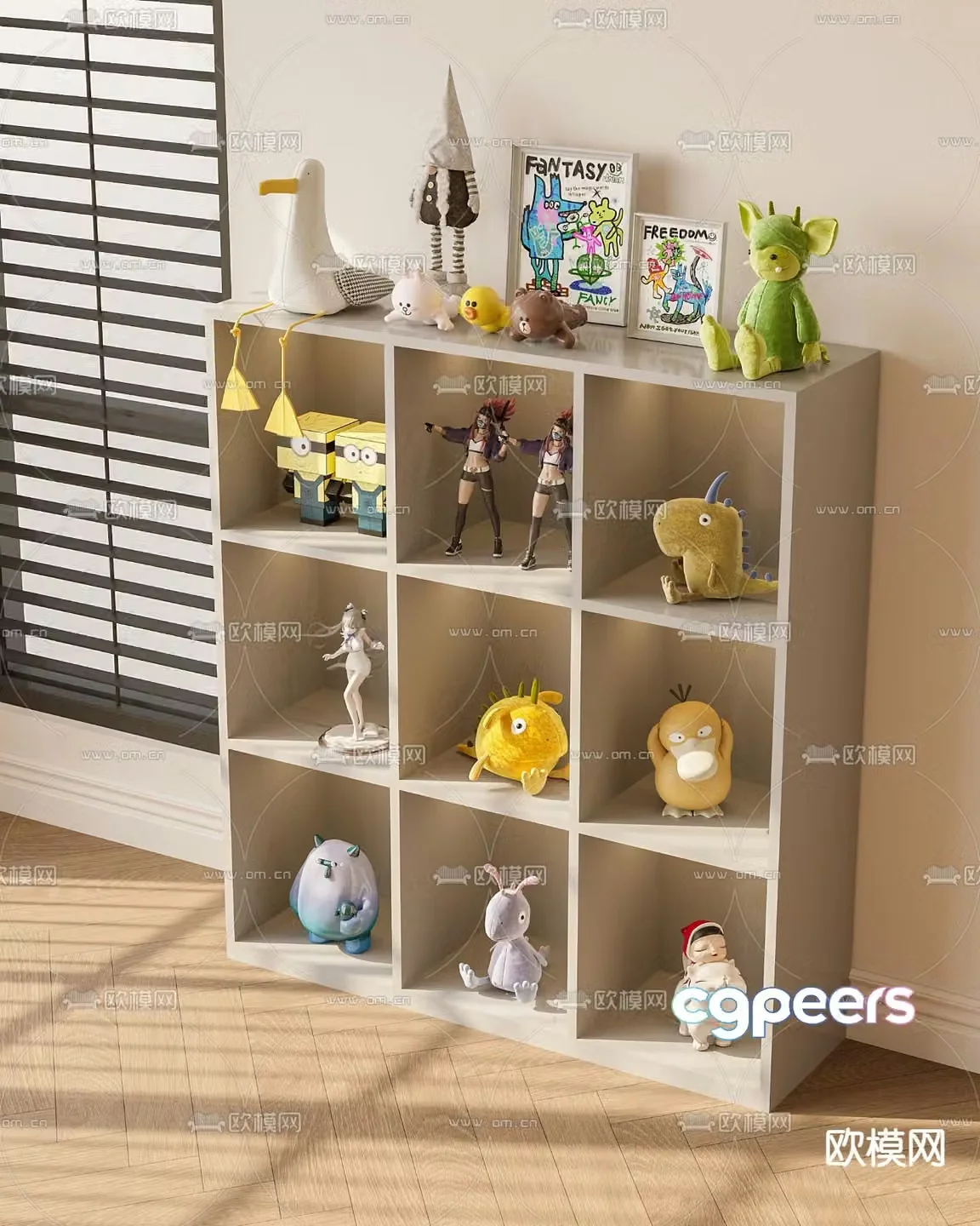 Storage rack toy cabinet children’s cabinet 3d model
