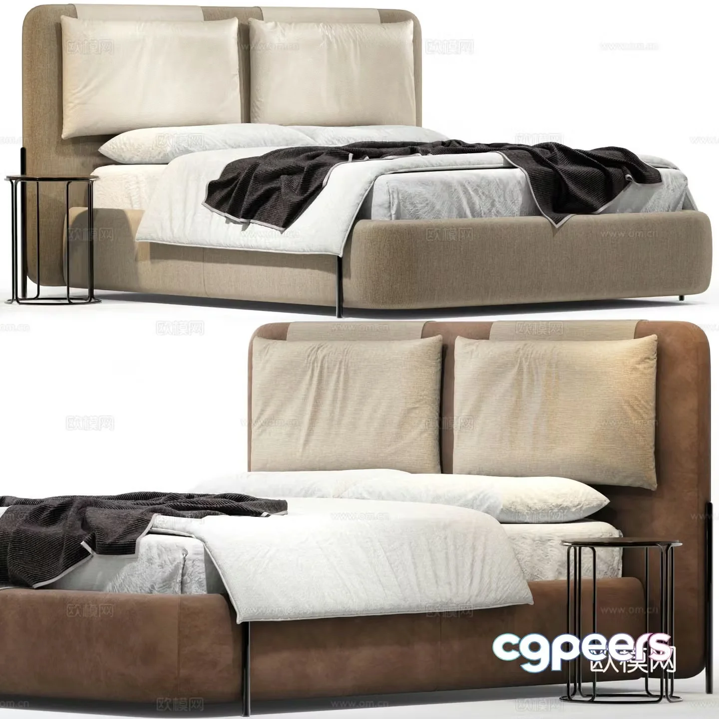Double bed 3d model