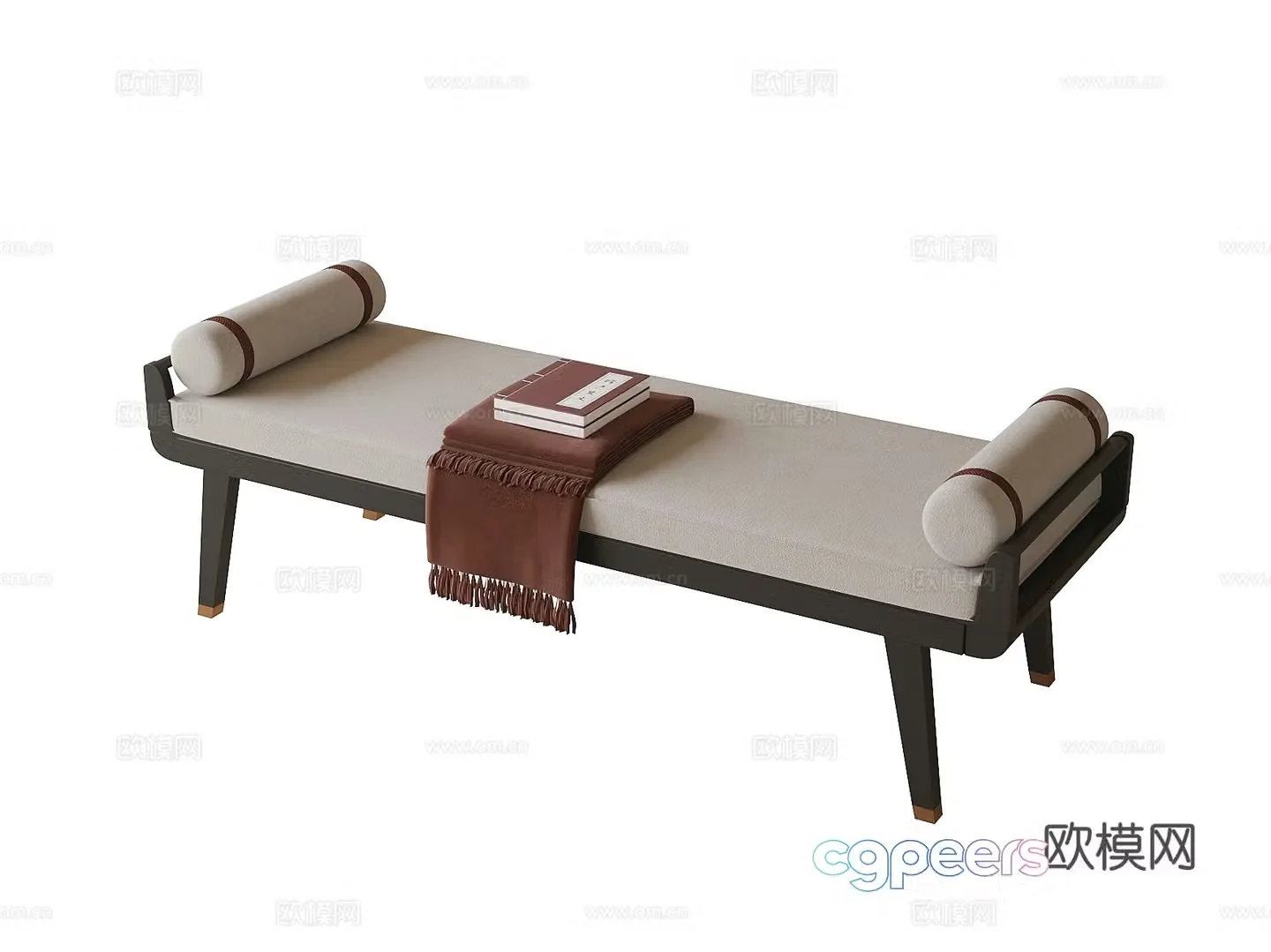 New Chinese style bed stool bench sofa stool 3D model