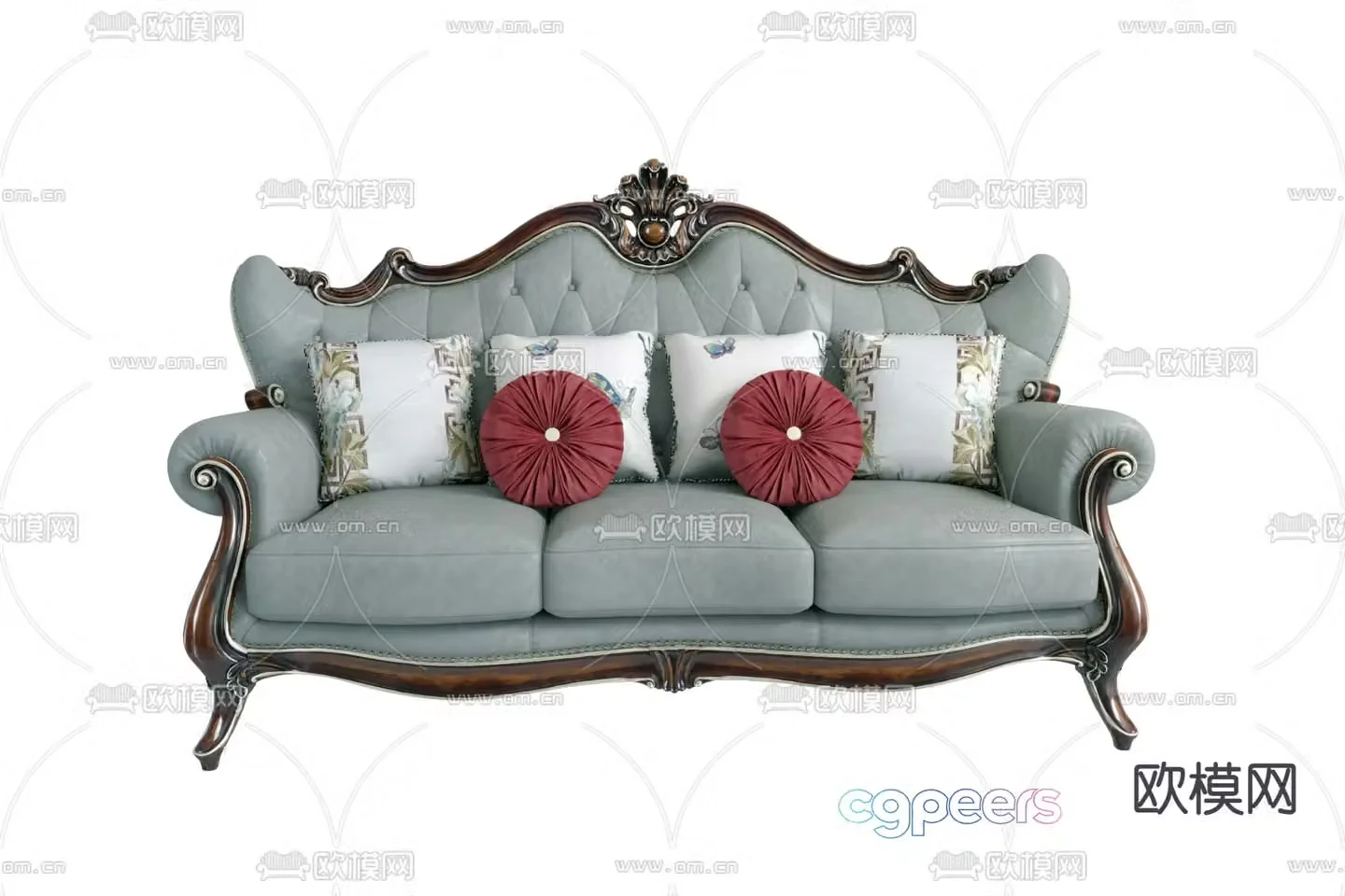European style sofa three person sofa 3d model