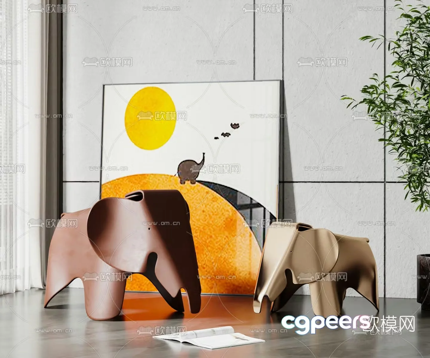 Modern animal children’s chair 3d model