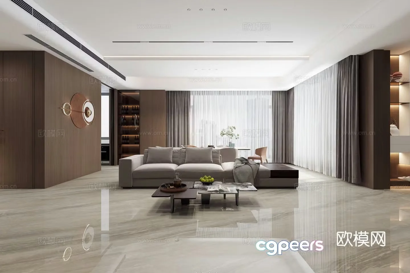 Modern Italian dining room 3d model