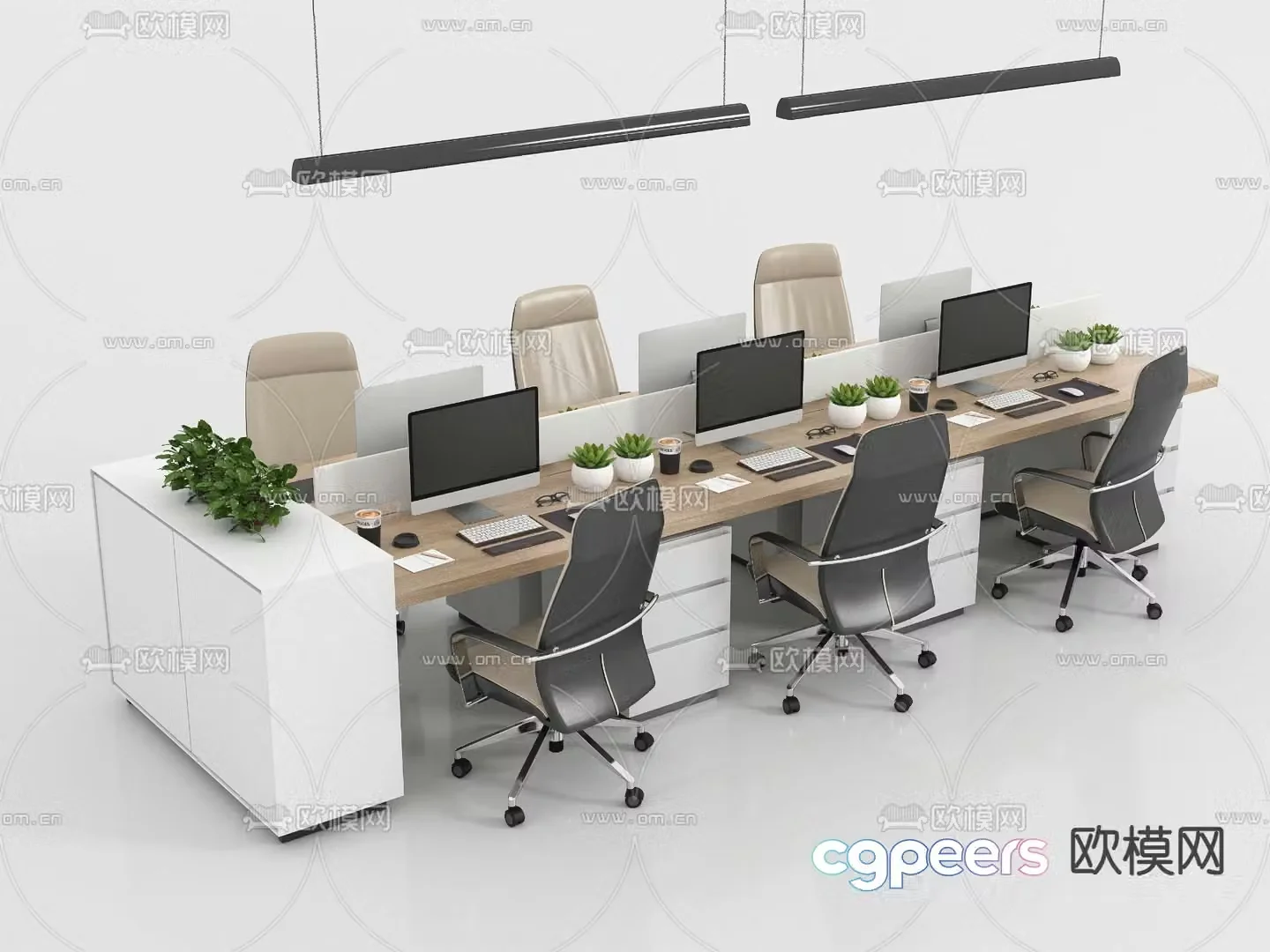 Card space desk workstation 3D model