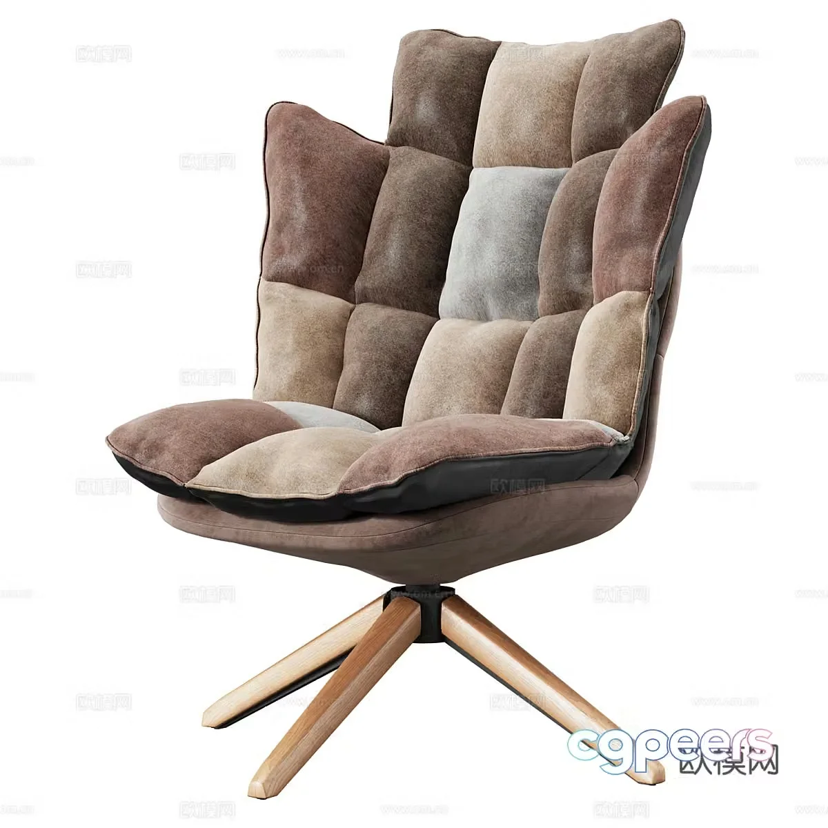 Modern Husk lounge chair 3d model