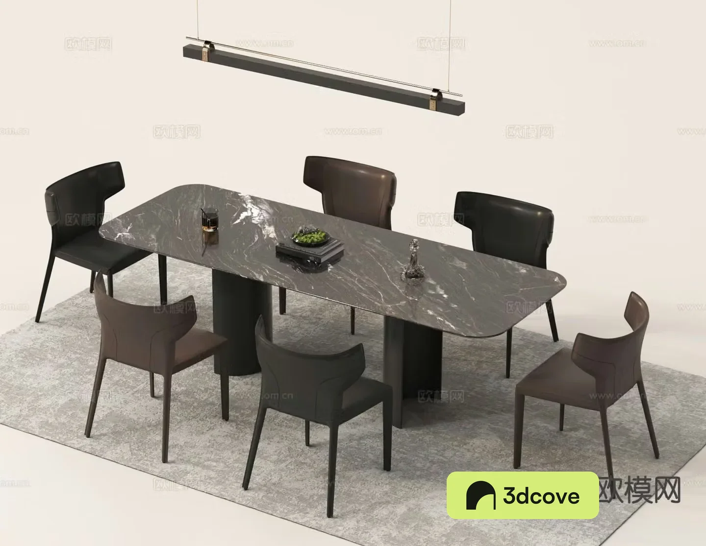 Italian dining table and chairs strip dining table