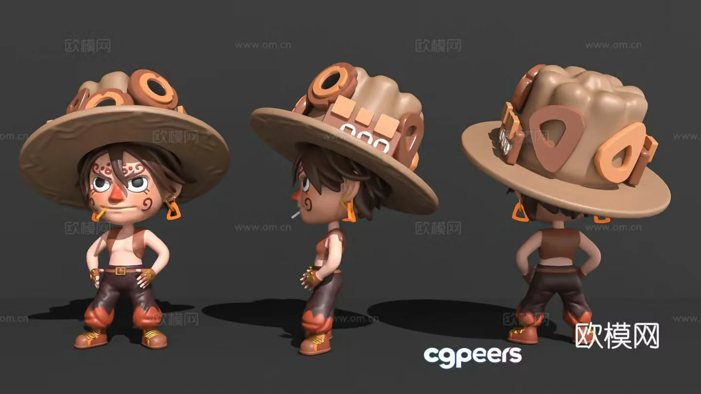 ip character ornament game character hat 3d model