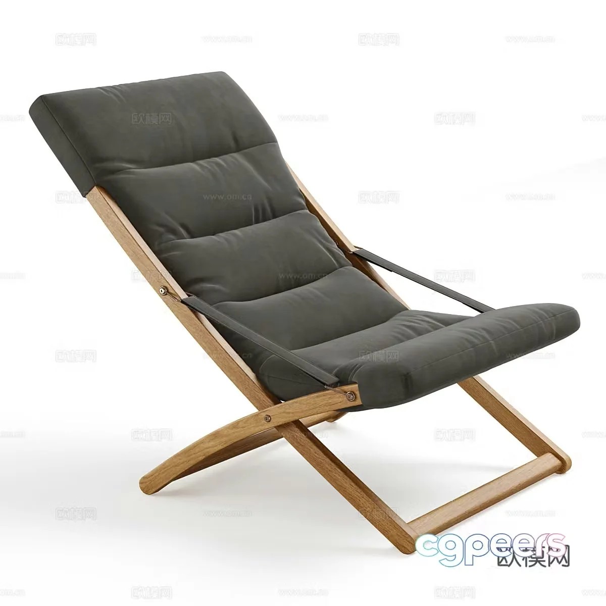 New Chinese style lounge chair outdoor armchair 3d model