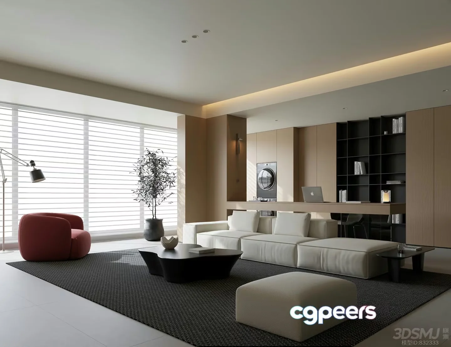 Modern Living Room 3D Model – 6640 – CORONA Render