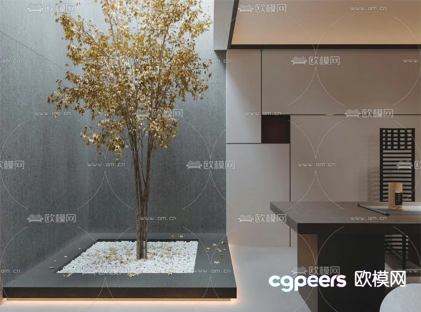 Indoor landscape landscaping teahouse landscape 3d model