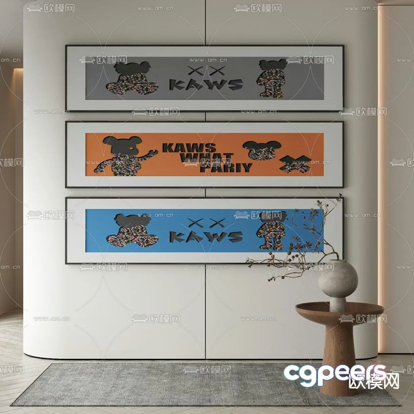 Cartoon painting Decorative painting Simple painting 3d model