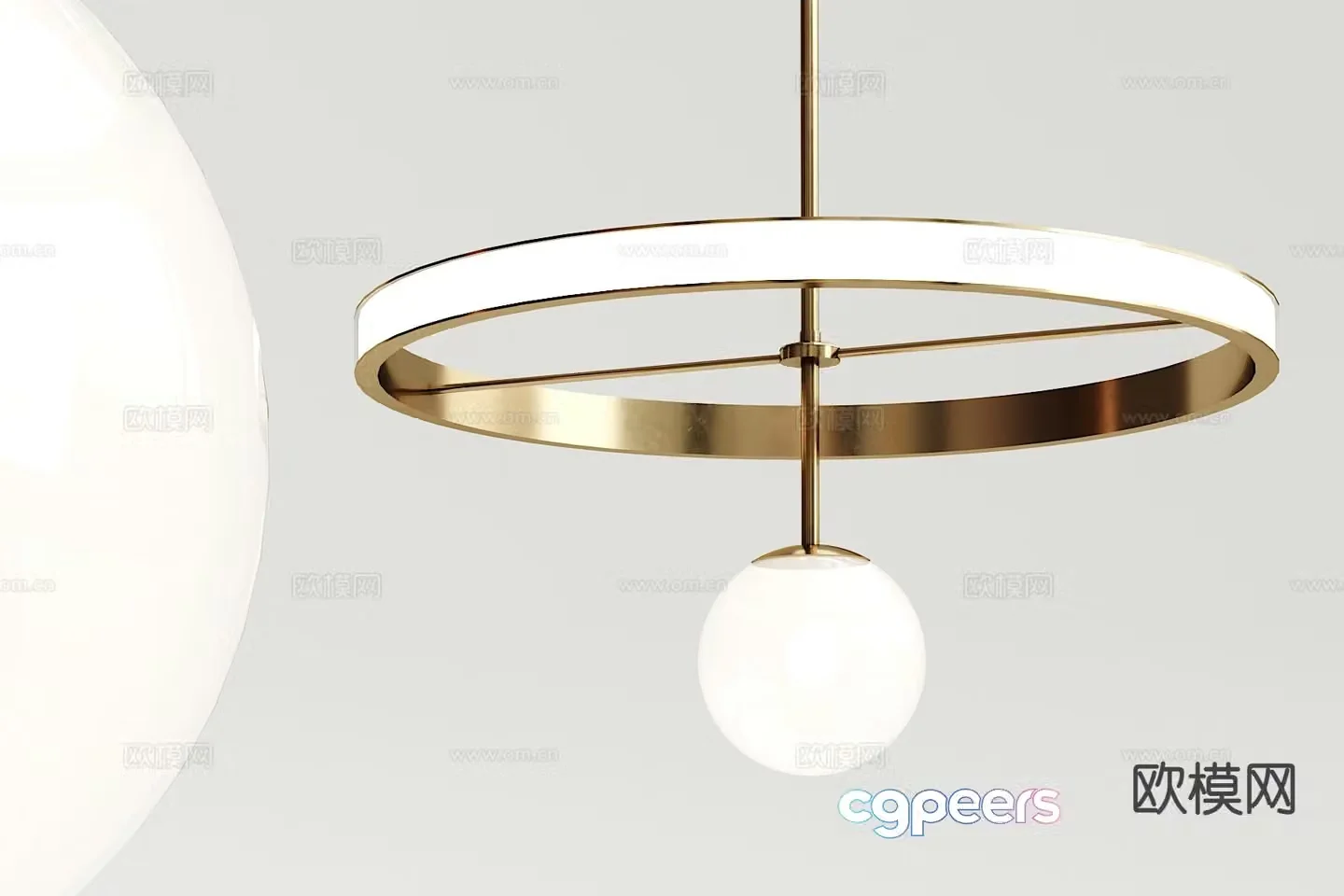 Light luxury ring chandelier 3D model