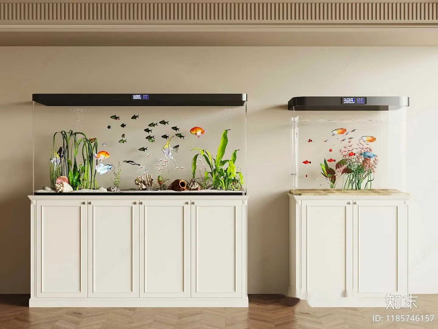 Two Aquariums With Fish 3D Model – 12941 – VRAY Render