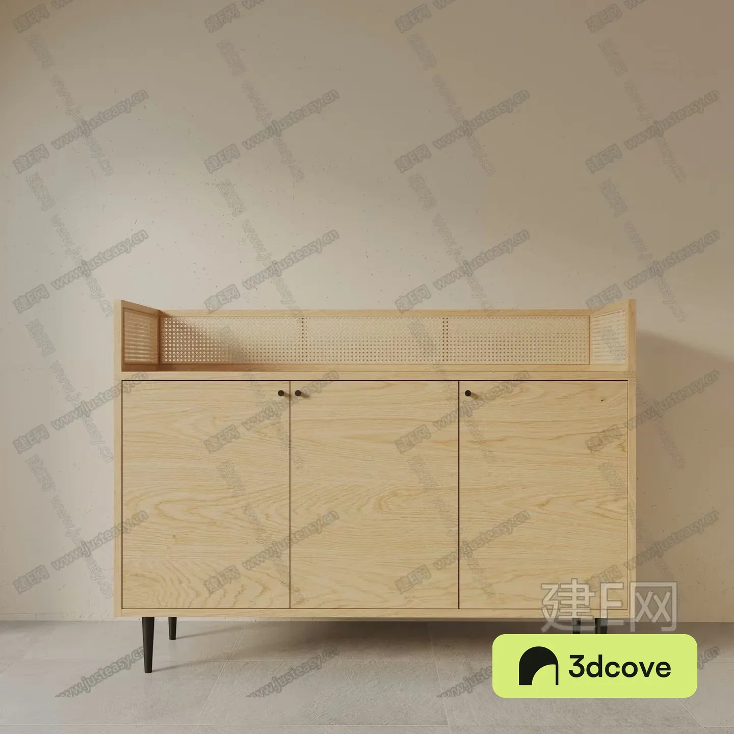 A Light-Colored Wooden Cabinet