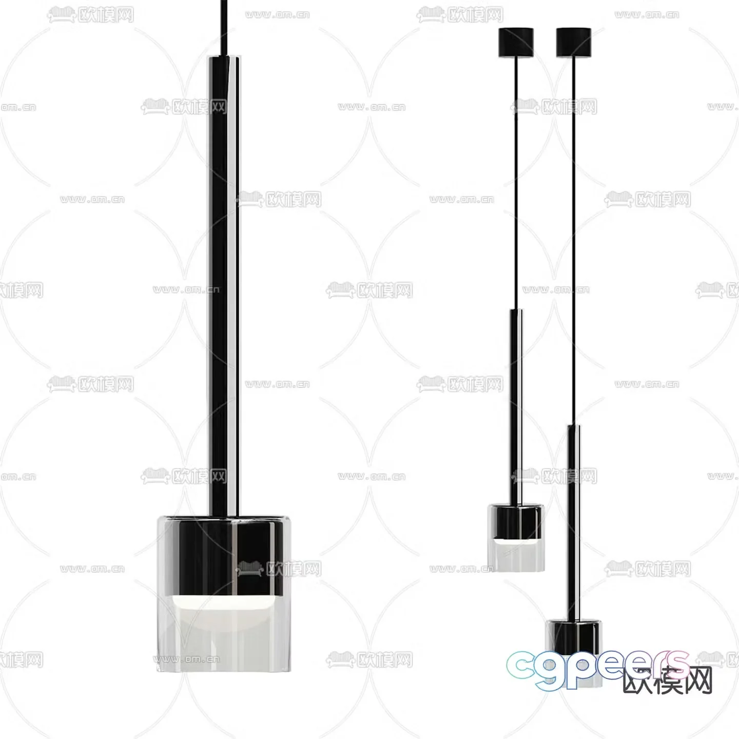 Strip chandelier 3d model