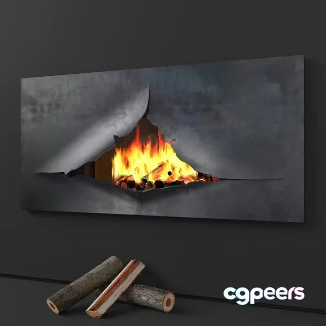 3ds Max Free – Omegafocus fireplace, Focus