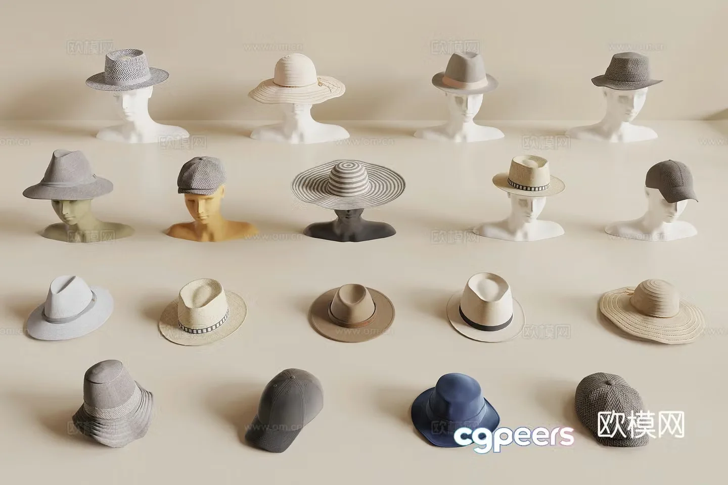Modern hat 3d model