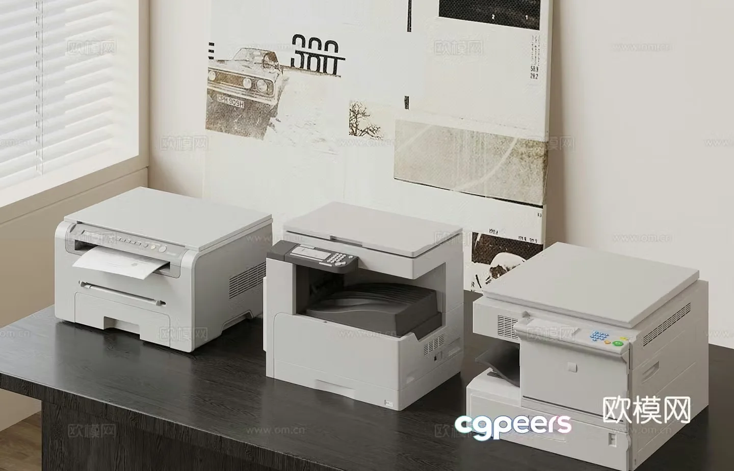 office supplies printer shredder 3d model