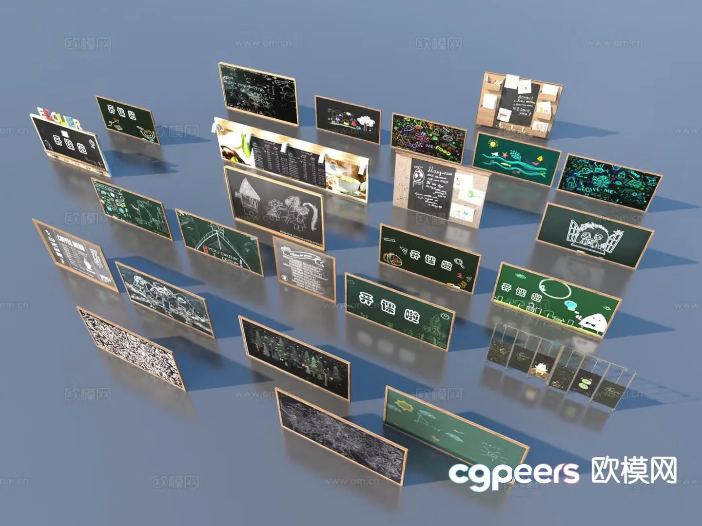 Blackboard billboard shop sign 3d model