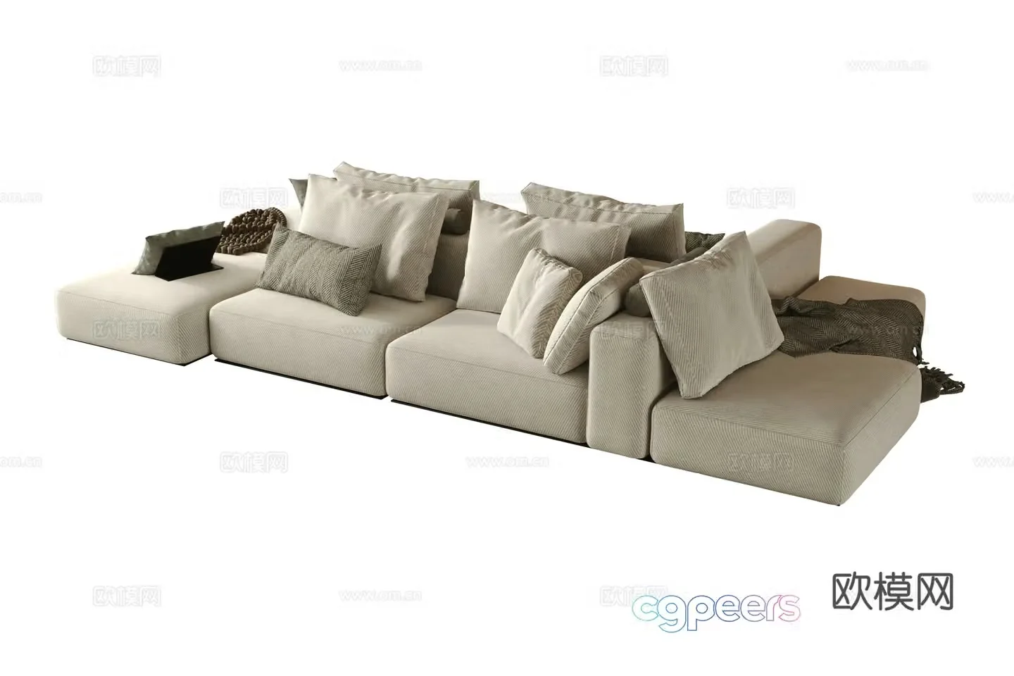 Modern multi-seater sofa 3d model
