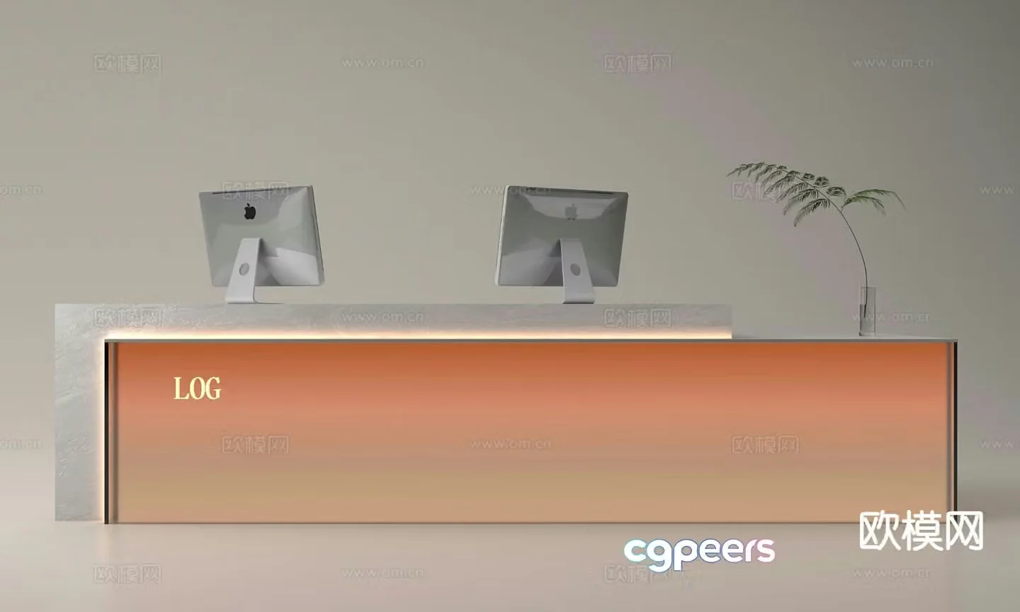 Company front desk reception desk service desk 3d model