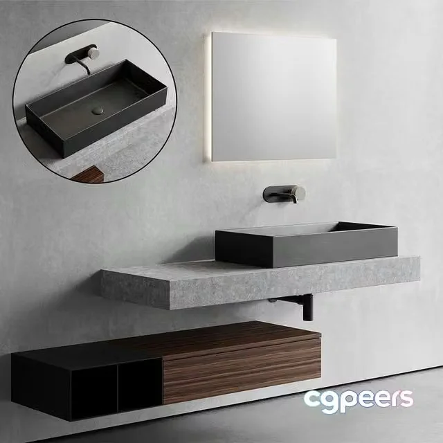 3ds Max Free – Scarabeo Ceramiche Topline Vanity Unit Set 1