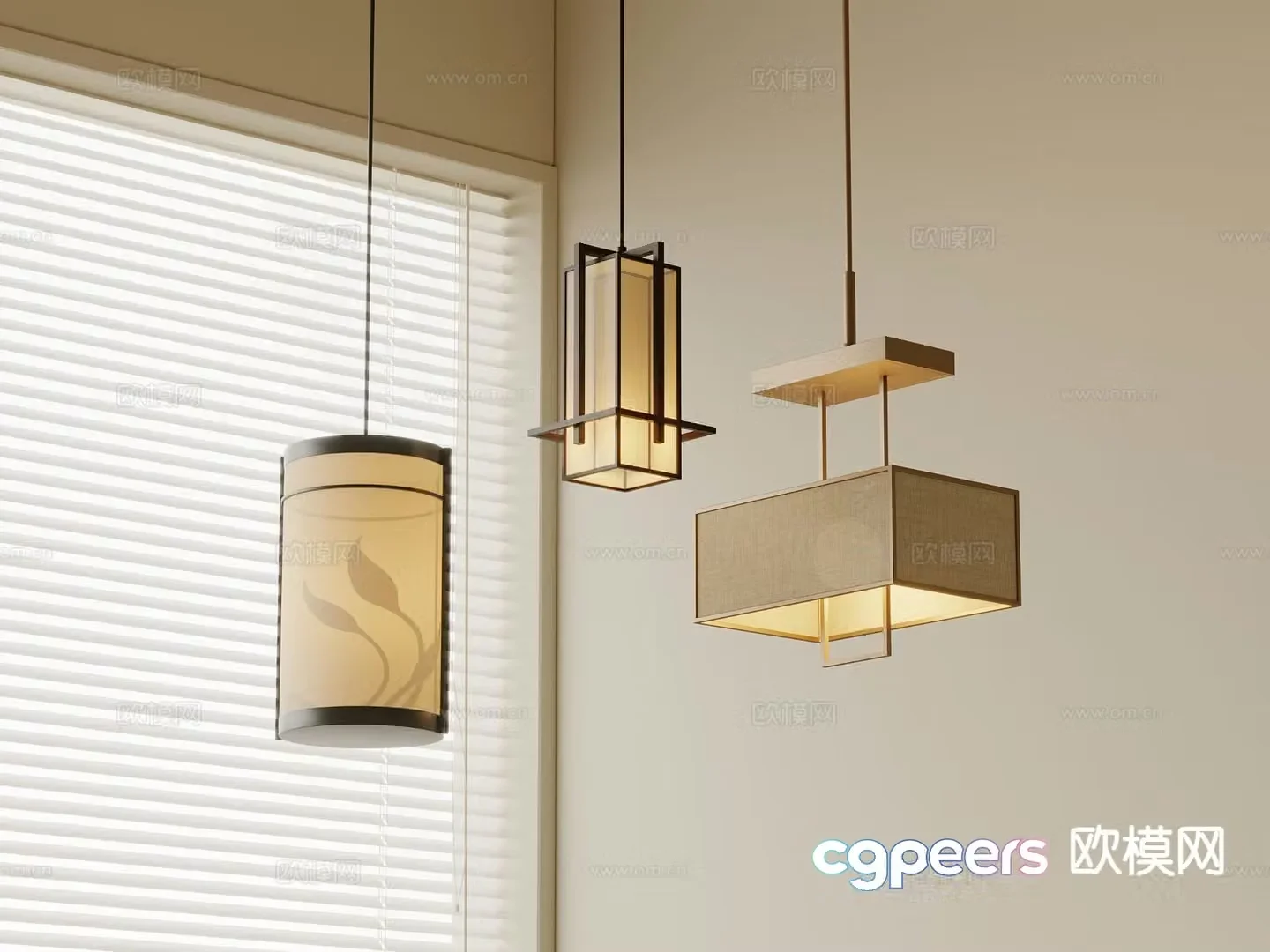 New Chinese style chandelier bedside small chandelier 3d model