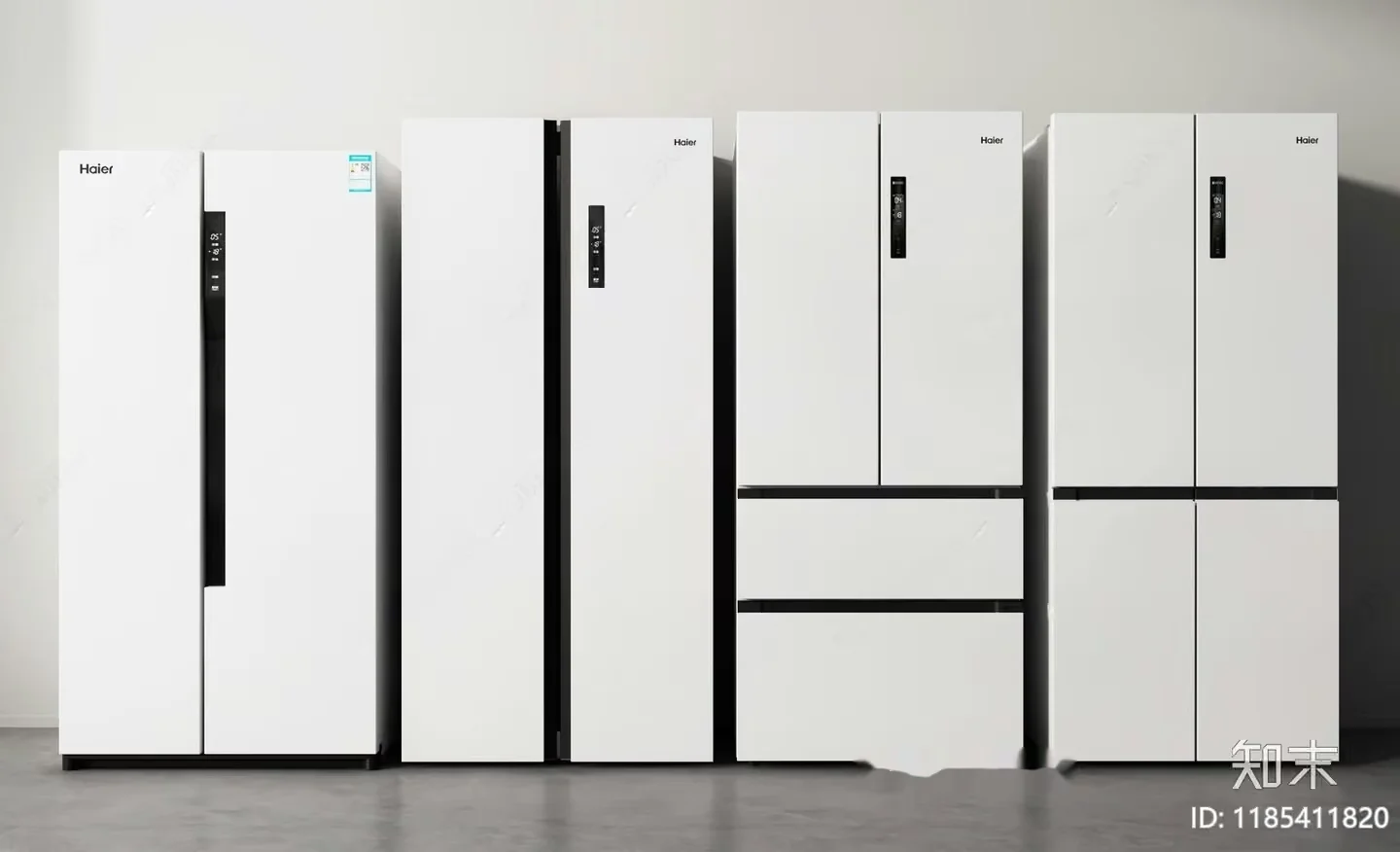 Modern White Refrigerators 3D Model – 18390 – VRAY Render