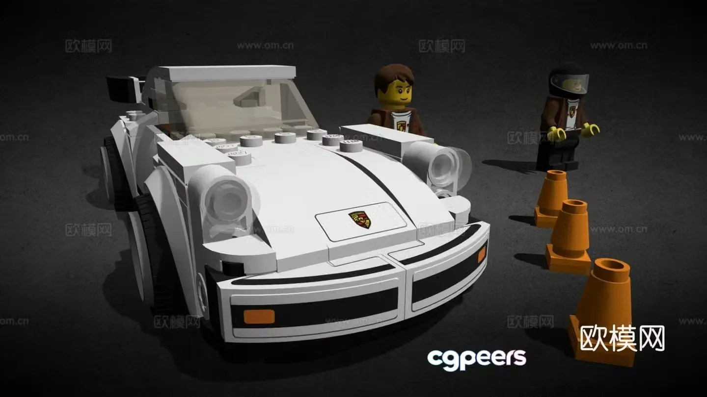 Toy car building block car 3d model