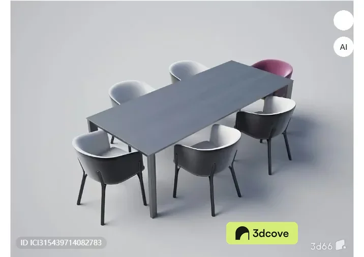 A Gray Dining Table And Chairs