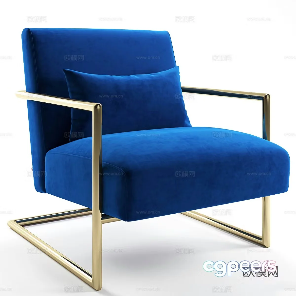 Modern leisure chair Fabric single chair Fabric leisure chair Courtyard leisure chair Outdoor leisure chair Art 3d model