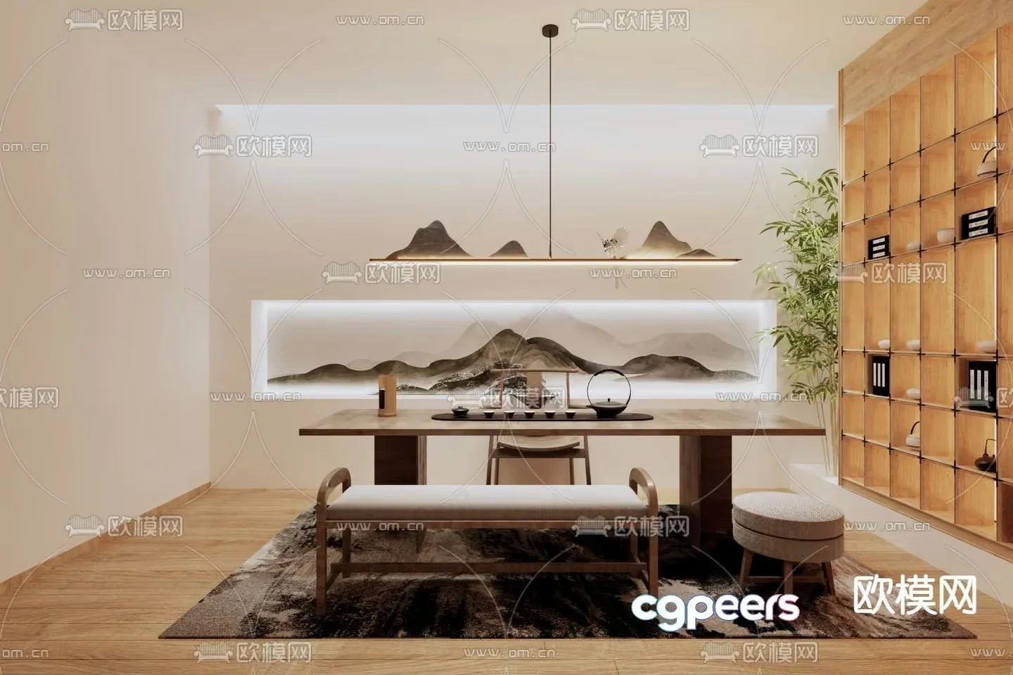 Modern Dining Room 3D Model – 14018 – VRAY Render