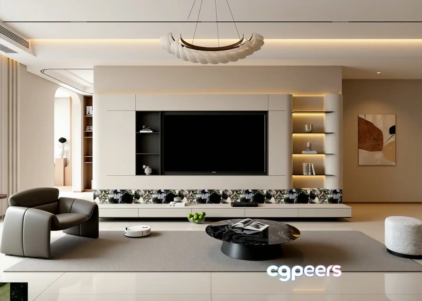 Modern Living Room 3D Model – 12912 – VRAY Render