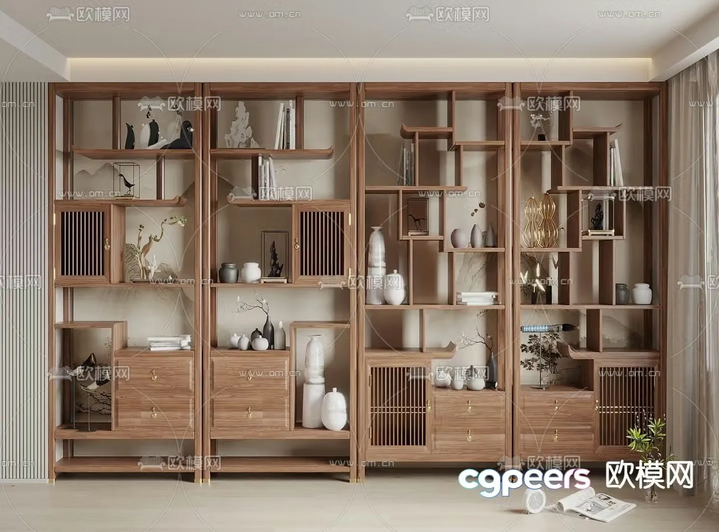 Bogu rack decorative cabinet display cabinet 3d model