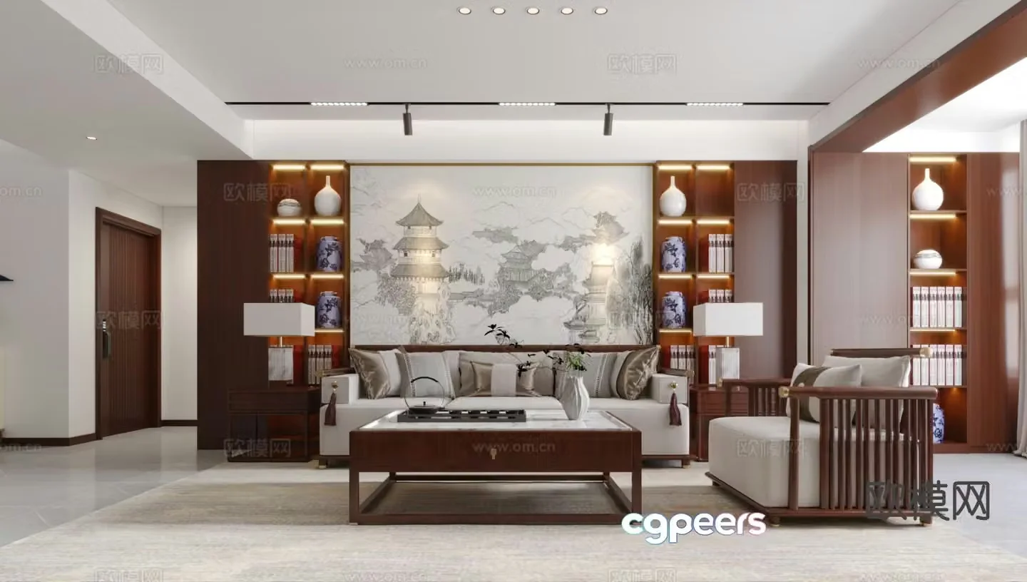New Chinese style living room 3d model