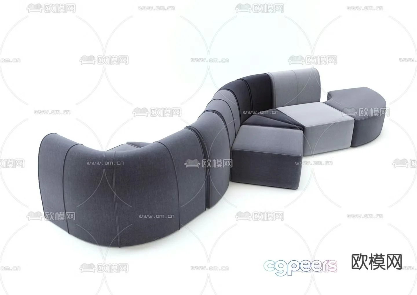 Special shaped sofa curved sofa 3d model