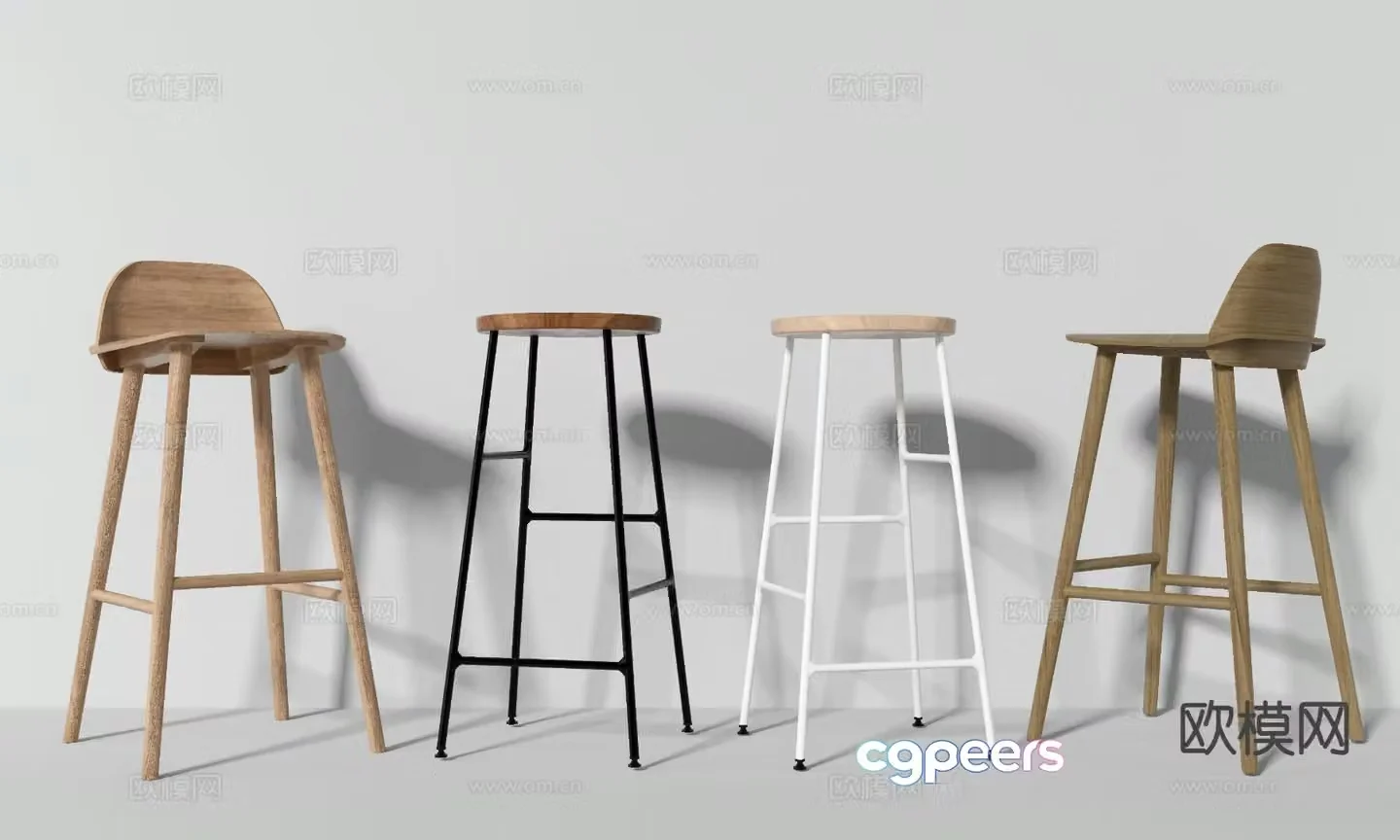 Modern bar stool bar stool high stool 3d model