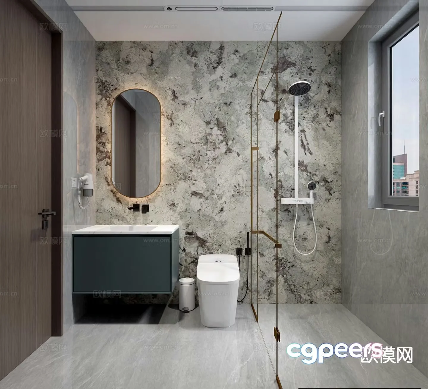 Modern bathroom bathroom toilet 3d model