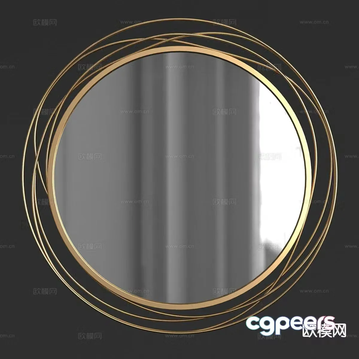 round mirror decorative mirror bathroom mirror 3d model
