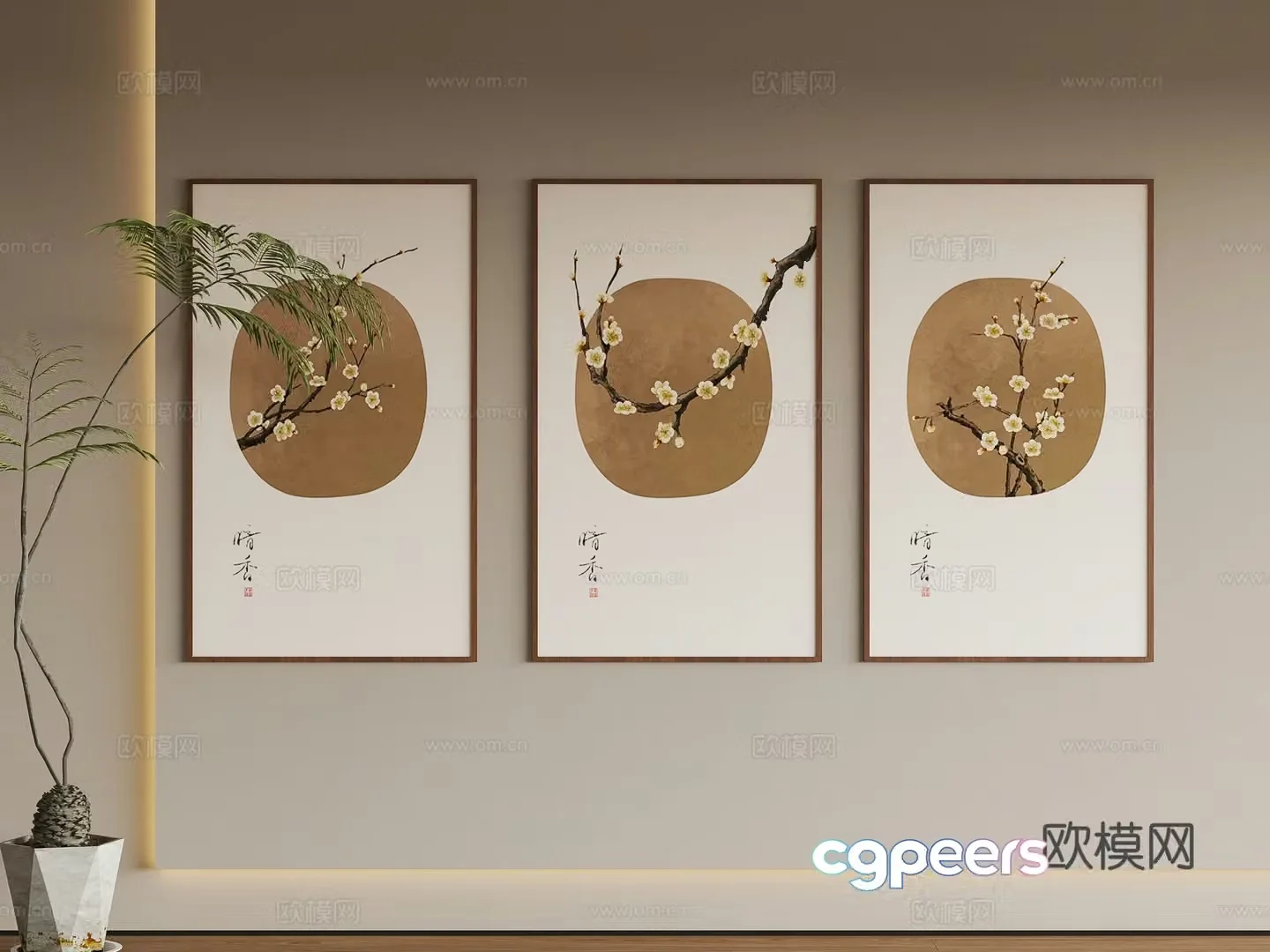 New Chinese style hanging painting 3D model