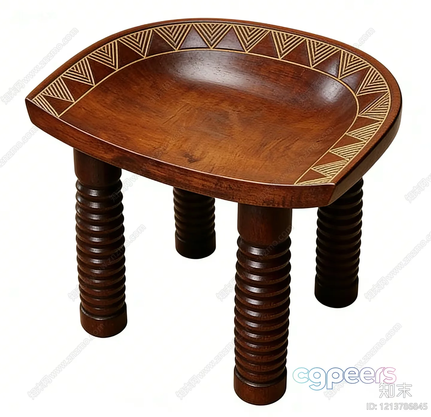 Small Wooden Stool 3D Model – 21898 – VRAY Render